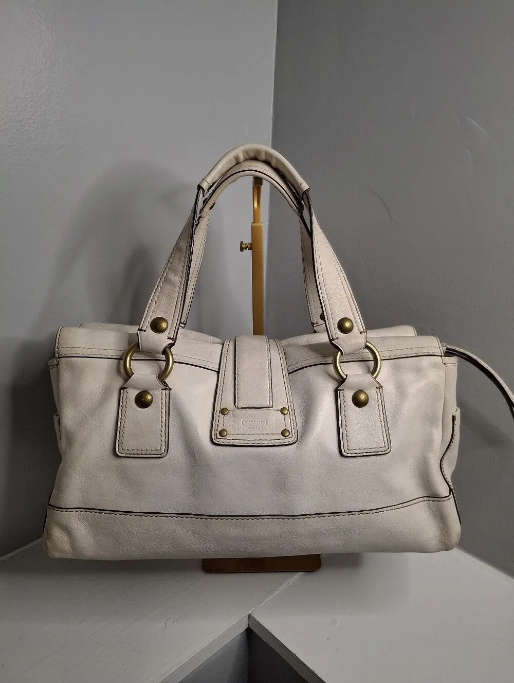 Coach Legacy Mandy Satchel 10330 White Leather Vintage 2006 65th Anniversary